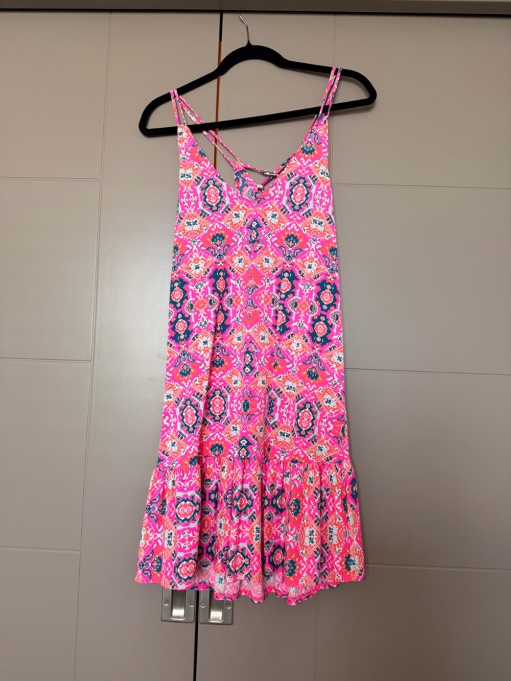 Maaji pink strapping dress coverup